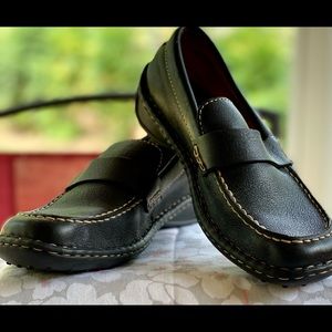 Born black leather loafers knobby soul